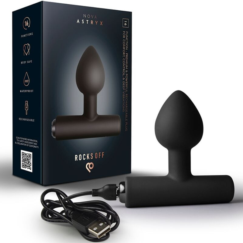 ROCKS-OFF - WIEDERAUFLADBARER MINI-ZAUBERSTAB MIT 16 FUNKTIONEN, PFINGSTROSENROSA – NEGRO, VIOLETA