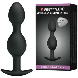 PRETTY LOVE - SILIKON ANALKUGELN 12.5 CM SCHWARZ – Produktansicht 2