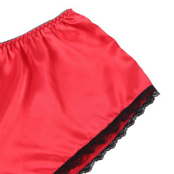SUBBLIME - 953904 NACHTHEMD + HÖSCHEN AUS SEIDE UND SPITZE ROT L/XL – Produktansicht 9