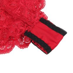 SUBBLIME - 953904 NACHTHEMD + HÖSCHEN AUS SEIDE UND SPITZE ROT L/XL – Produktansicht 12