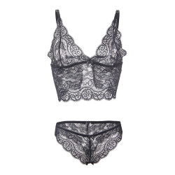 SUBBLIME - 953928 NACHTHEMD + HÖSCHEN AUS SEIDE UND SPITZE SCHWARZ L/XL – Produktansicht 8