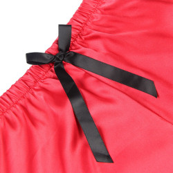 SUBBLIME - 953966 LÄSSIGE SEIDE NACHTHEMD + SPITZENHOSE SCHWARZ/ROT L/XL – Produktansicht 10
