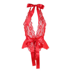 SUBBLIME - 953973 SEXY BODY MIT RÜSCHEN + GÜRTEL ROT S/M – Produktansicht 4