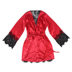 SUBBLIME - 954017 SPITZEN-UNTERHEMD MIT TRANSPARENTEM RÜCKEN UND STRING, ROT/SCHWARZ, S/M – Produktansicht 4