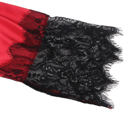 SUBBLIME - 954024 SPITZEN-UNTERHEMD MIT TRANSPARENTEM RÜCKEN UND STRING, ROT/SCHWARZ, L/XL – Produktansicht 8