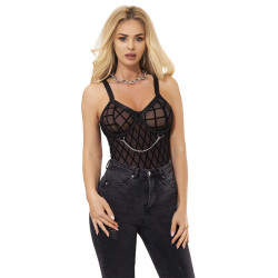SUBBLIME - 9542277 BODY MIT KETTEN + STRUMPFGÜRTEL SCHWARZ L/XL – Produktansicht 4