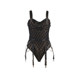 SUBBLIME - 9542277 BODY MIT KETTEN + STRUMPFGÜRTEL SCHWARZ L/XL – Produktansicht 6