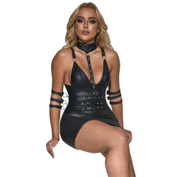 SUBBLIME - 954406 BONDAGE-KLEID AUS LEDER, SCHWARZ, S/M – Produktansicht 3