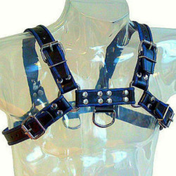 LEATHER BODY - BLAU-SCHWARZ LEDERGESCHIRR BRUST BULLDOG – Produktansicht 2