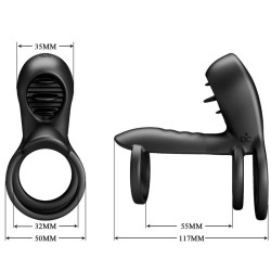 PRETTY LOVE - JAMMY PENIS-HÜLLE 12 VIBRATIONEN MIT WIEDERAUFLADBARER SILIKON-ZUNGE – Produktansicht 8