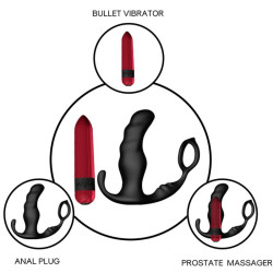 ARMONY - KNIGHT VIBRATOR ANAL PROSTATA & RING FERNBEDIENUNG SCHWARZ – Produktansicht 3
