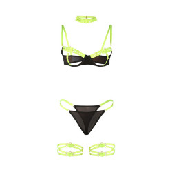 SUBBLIME - 955274 BH-SET MIT HALSKETTE UND BEINDETAILS FLUORESZIERENDES GRÜN S/M – Produktansicht 5