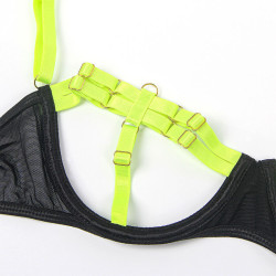 SUBBLIME - 955274 BH-SET MIT HALSKETTE UND BEINDETAILS FLUORESZIERENDES GRÜN S/M – Produktansicht 8