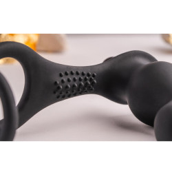 ROCKS-OFF - RO-ZEN RRO ANAL PLUG MIT VIBRIERENDEM PENISRING SCHWARZ – Produktansicht 3