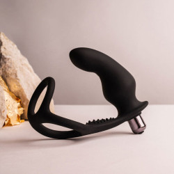 ROCKS-OFF - RO-ZEN RRO ANAL PLUG MIT VIBRIERENDEM PENISRING SCHWARZ – Produktansicht 4