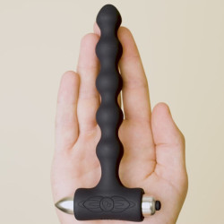 ROCKS-OFF - PETITE SENSATIONS PEARLS ANAL PLUG VIBRATOR SCHWARZ – Produktansicht 2