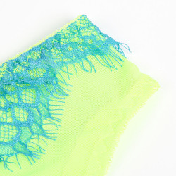 SUBBLIME - 955311 BH-SET MIT SPITZE UND STRUMPFBAND GRÜN UND BLAU S/M – Produktansicht 9