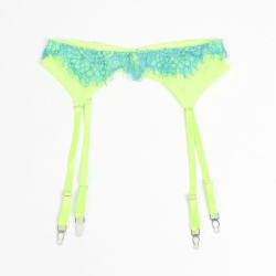SUBBLIME - 955311 BH-SET MIT SPITZE UND STRUMPFBAND GRÜN UND BLAU S/M – Produktansicht 13