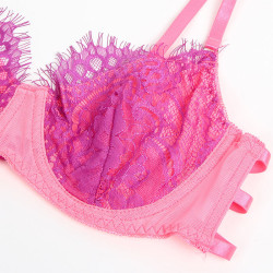 SUBBLIME - 955359 BH-SET MIT SPITZE UND STRUMPFBÄNDERN ROSA UND LILA S/M – Produktansicht 10