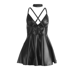 SUBBLIME - 955373 KLEID MIT SCHWARZEN LEDERTRÄGERN S/M – Produktansicht 6