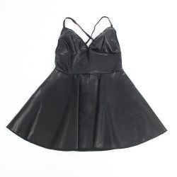 SUBBLIME - 955380 KLEID MIT SCHWARZEN LEDERTRÄGERN L/XL – Produktansicht 7