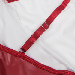 SUBBLIME - 955403 KLEID MIT BURGUNDERROTEN LEDERTRÄGERN L/XL – Produktansicht 8