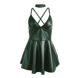 SUBBLIME - 955434 KLEID MIT GRÜNEN LEDERTRÄGERN S/M – Produktansicht 5