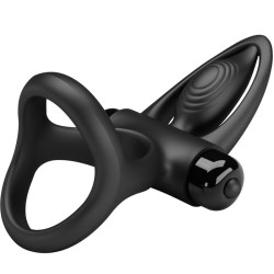 PRETTY LOVE - VIBRATIONSRING 10 VIBRATIONEN SCHWARZES SILIKON – Produktansicht 5