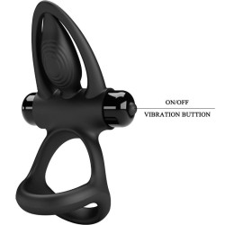 PRETTY LOVE - VIBRATIONSRING 10 VIBRATIONEN SCHWARZES SILIKON – Produktansicht 7