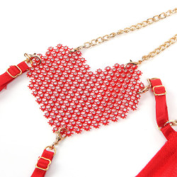 SUBBLIME - 955519 BH-SET MIT KETTEN UND MESH-HERZ ROT S/M – Produktansicht 5
