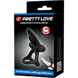 PRETTY LOVE - VIBRATIONSRING 10 VIBRATIONEN SCHWARZES SILIKON – Produktansicht 9