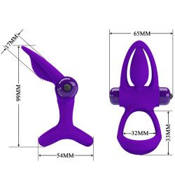 PRETTY LOVE - VIBRATORRING 10 VIBRATIONEN LILA SILIKON – Produktansicht 6