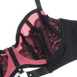 SUBBLIME - 955571 ROSA LACKLEDER MESH ZIPPER BH-SET S/M – Produktansicht 8