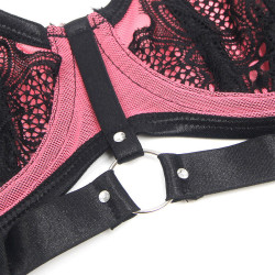 SUBBLIME - 955571 ROSA LACKLEDER MESH ZIPPER BH-SET S/M – Produktansicht 9