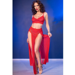 CHILIROSE - CR 4850 ROTES TOP UND LEGGINGS – Produktansicht 7