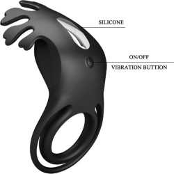 PRETTY LOVE - RUBEN VIBRATORRING 7 VIBRATIONEN SCHWARZES SILIKON – Produktansicht 7