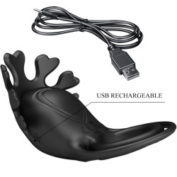 PRETTY LOVE - RUBEN VIBRATORRING 7 VIBRATIONEN SCHWARZES SILIKON – Produktansicht 8