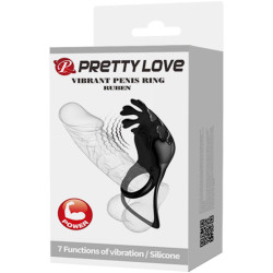 PRETTY LOVE - RUBEN VIBRATORRING 7 VIBRATIONEN SCHWARZES SILIKON – Produktansicht 9