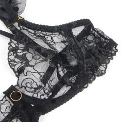 SUBBLIME - 957483 SPITZEN-BH UND STRUMPFBAND-SET SCHWARZ S/M – Produktansicht 5
