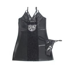 SUBBLIME - 957520 LEDERKLEID MIT BLUMENSPITZE SCHWARZ S/M – Produktansicht 4