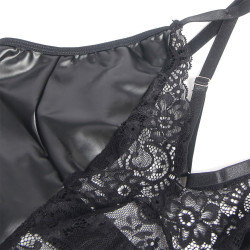SUBBLIME - 957520 LEDERKLEID MIT BLUMENSPITZE SCHWARZ S/M – Produktansicht 5