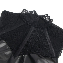 SUBBLIME - 957544 LEDERKLEID MIT SPITZENKRAGEN SCHWARZ S/M – Produktansicht 5