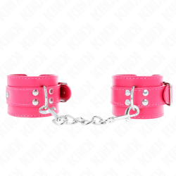 KINK - HANDGELENKFESSELN RASPBERRY ROSE MIT RASPBERRY ROSE FUTTER VERSTELLBAR 20-28 CM X 5,5 CM – Produktansicht 2