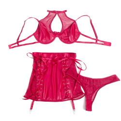 SUBBLIME - 957605 LEDER-BH UND ROCK-SET ROT S/M – Produktansicht 5