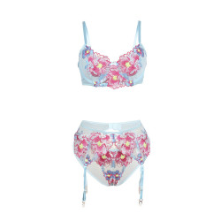 SUBBLIME - 957643 BH- UND STRUMPFGÜRTEL-SET MIT BLUMENSTICKEREI ROSA S/M – Produktansicht 5