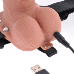 FETISH FANTASY SERIES - VERSTELLBARES GURT REALISTISCHER PENIS MIT WIEDERAUFLADBAREN BLLEN UND VIBRATOR 17,8 CM –…