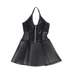 SUBBLIME - 957704 LEDERKLEID MIT SPITZENREISSVERSCHLUSS SCHWARZ S/M – Produktansicht 5