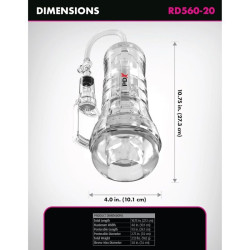 PDX ELITE - VIEWTUBE VAC XXL TRANSPARENTER STROKER MIT SAUGPUMPE 27,3 CM – Produktansicht 5