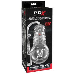PDX ELITE - VIEWTUBE VAC XXL TRANSPARENTER STROKER MIT SAUGPUMPE 27,3 CM – Produktansicht 6