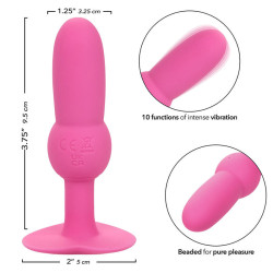 CALEXOTICS - FIRST TIME ANAL PLUG MIT PERLENSONDE 10 VIBRATIONEN ROSA – Produktansicht 7